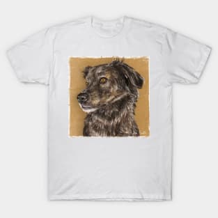 Painting of a Cute Furry Brown Dutch Shepherd Dog T-Shirt